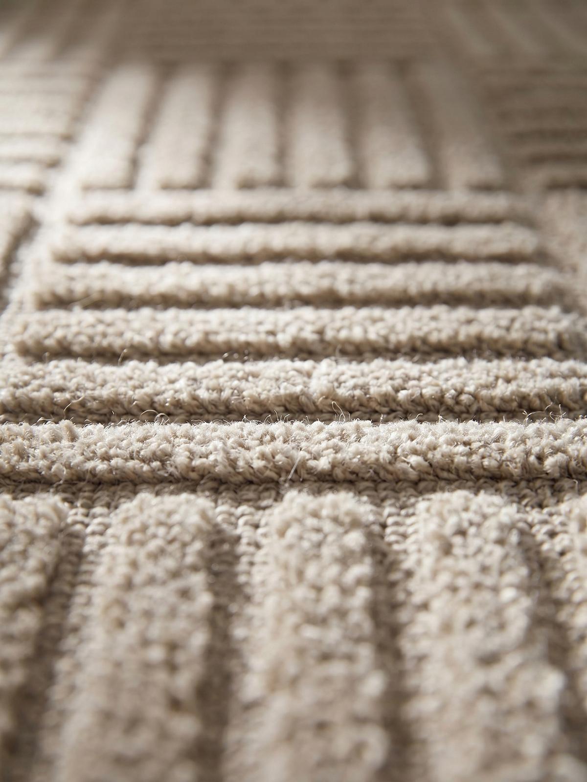 TEPPICH Hochflor RIGI in Beige, mit Cord-Streifen-Patchwork, 120 x 170 cm - Beige, Textil (170/120cm) - KADIMA DESIGN