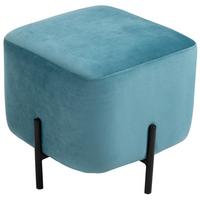 FUSSHOCKER Fußstütze für Wohnzimmer gepolstert Polyester Stahl Türkis - Türkis, Kunststoff (44.5/41.5/44.5cm) - HOMCOM