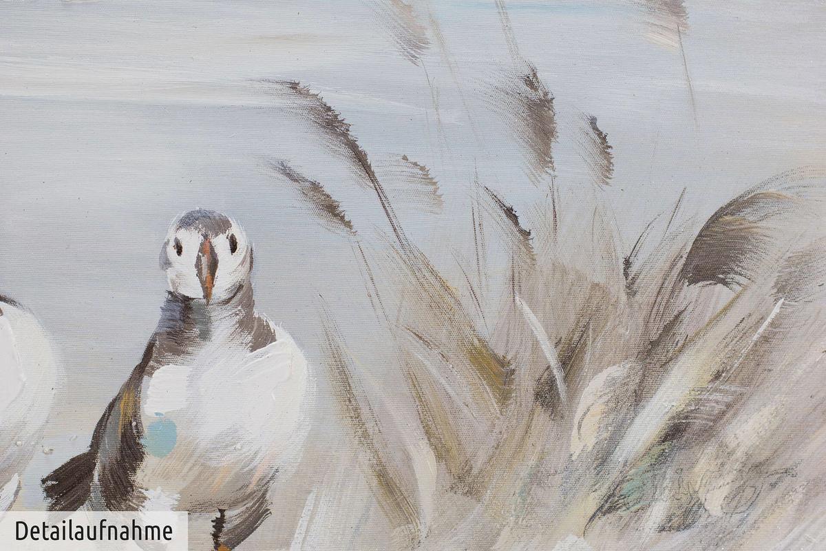 ACRYLBILD HANDGEMALT 60/60 cm - Taupe/Weiß, Holz/Textil (60/60cm) - KUNSTLOFT