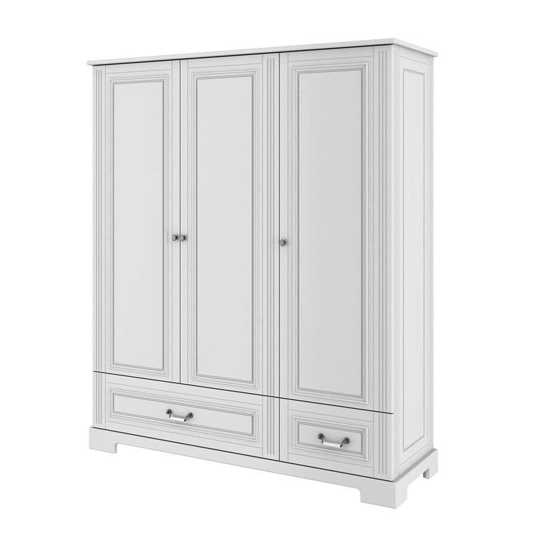 SCHRANK 3 Türen Weiß - Weiß, Holzwerkstoff (150/180/51cm) - Petits-meubles