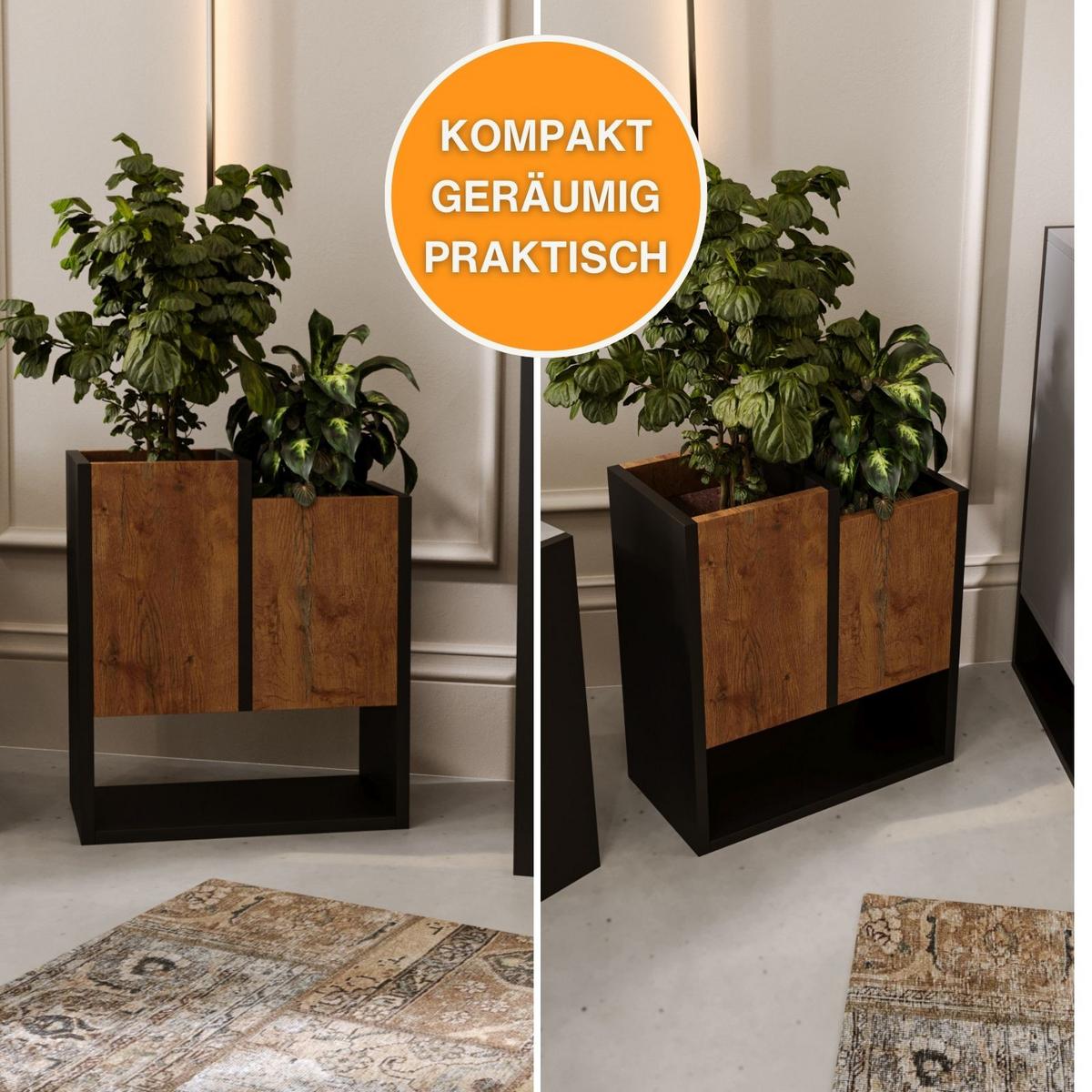 BLUMENKASTEN - Nussbaumfarben, Holzwerkstoff (22.6/50/44cm) - RAUMHIRSCH FURNITURE