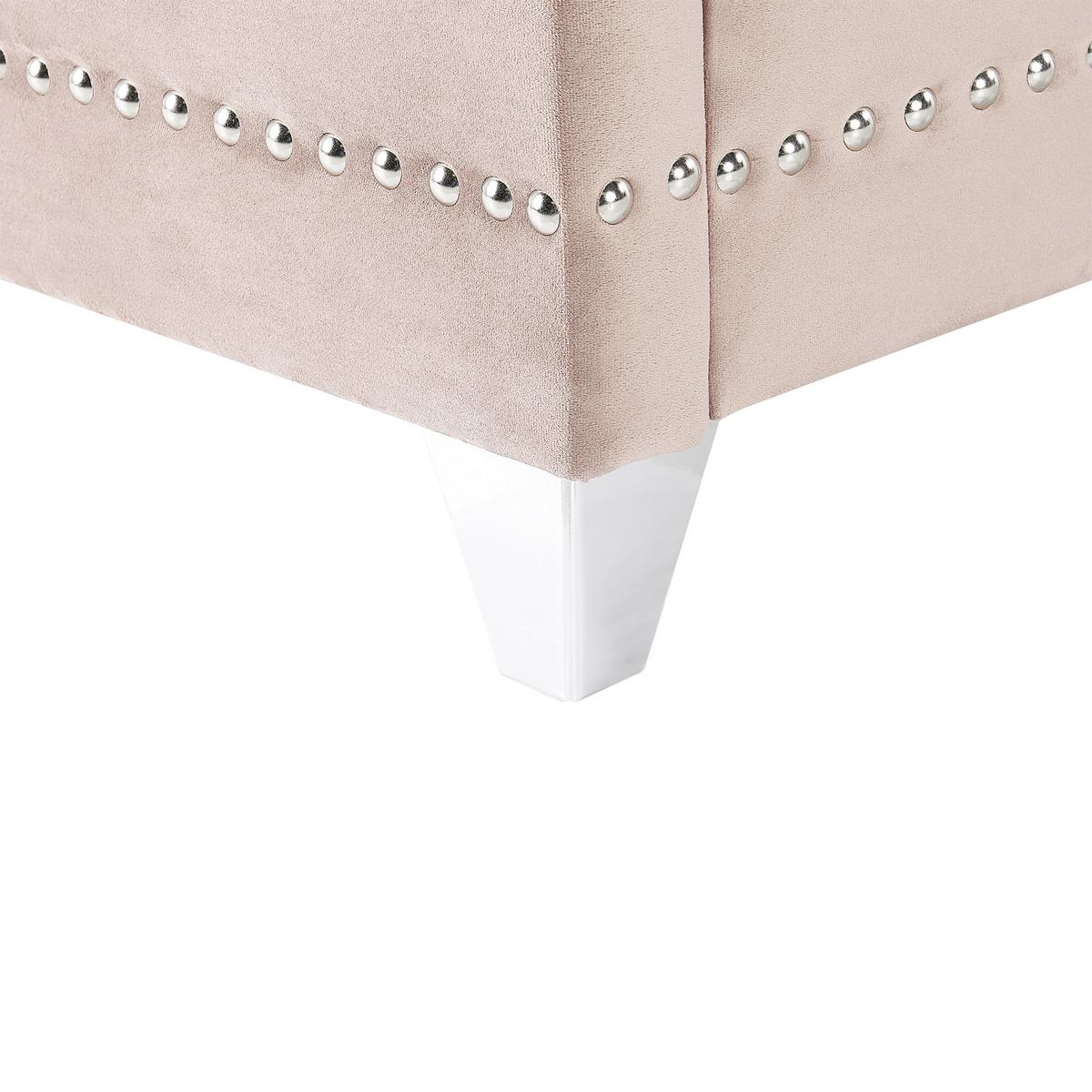 BETT mit Lattenrost 180/200 cm Samtstoff Pastellrosa Ayette - Pink, Textil (180/200cm) - Beliani