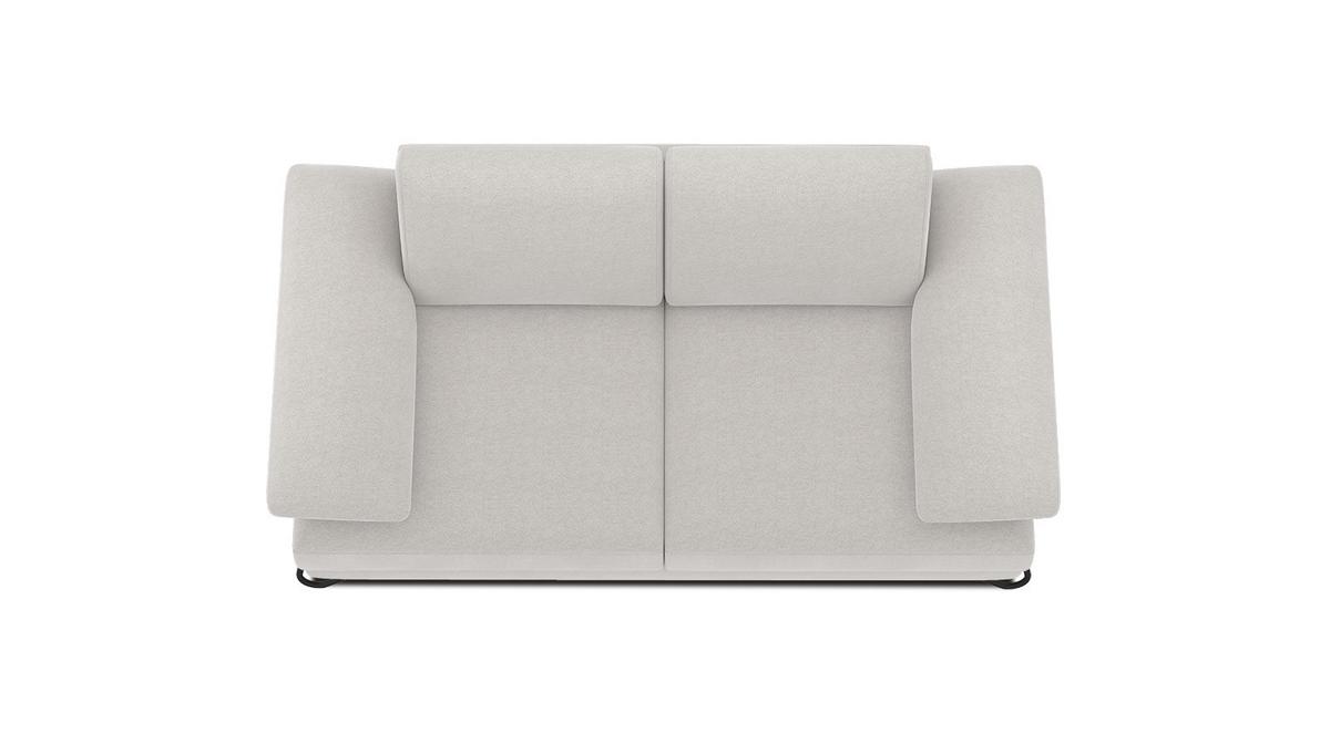 SOFA LORI 2-Sitzer, weiß - Schwarz/Weiß, Holzwerkstoff/Textil (185/87/96cm) - Wozimo