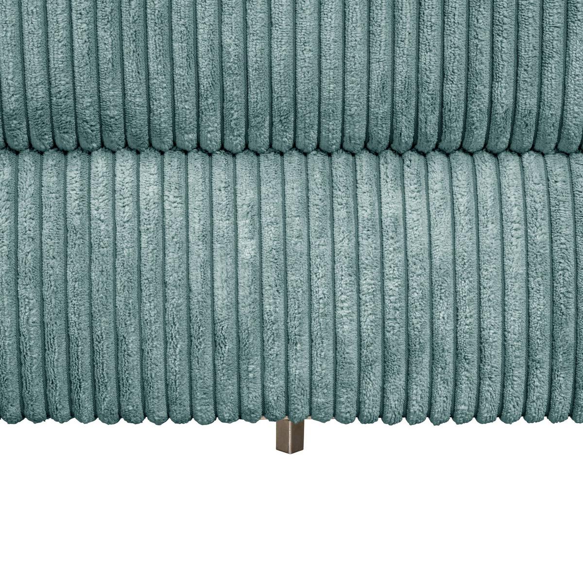 FUNKTIONSSOFA mit Hocker Kattie Cordstoff eisblau - Pastellblau, Kunststoff (144/230cm) - 58aufmkessel