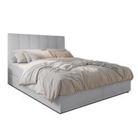 BOXBETT MEREA 160x200 cm mit Bettkasten und Matratze - Grau + TOPPER - Schwarz/Grau, Holz/Holzwerkstoff (160/200cm) - AX Living