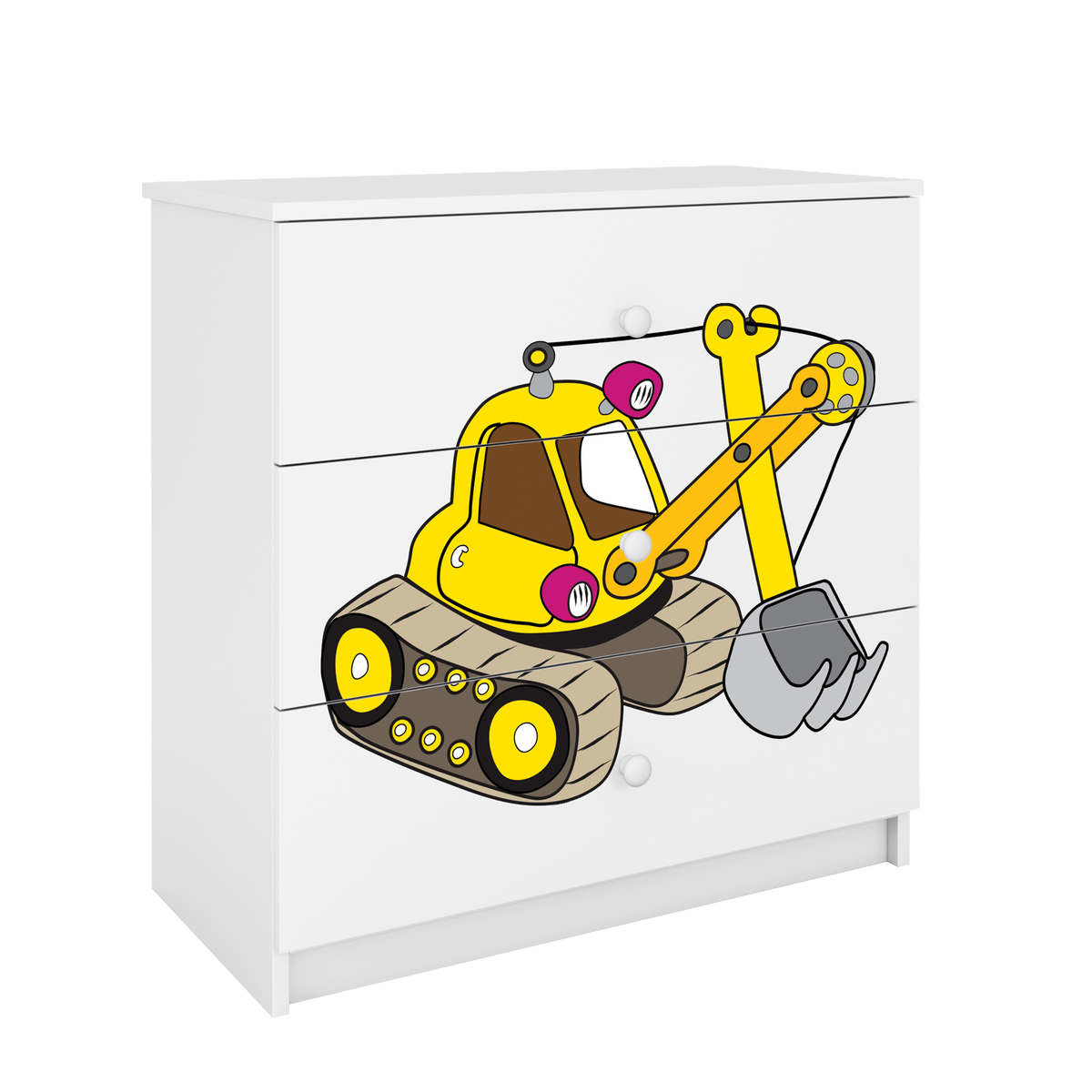 KOMMODE Babydreams Excavator 81/81/41 - Weiß, Holzwerkstoff (81/81/41cm) - RAUMHIRSCH FURNITURE