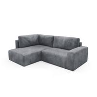 ECKSOFA Angela 4 Sitzplätze Dunkelgrau - Grau, Holz (245/182cm) - Petits-meubles