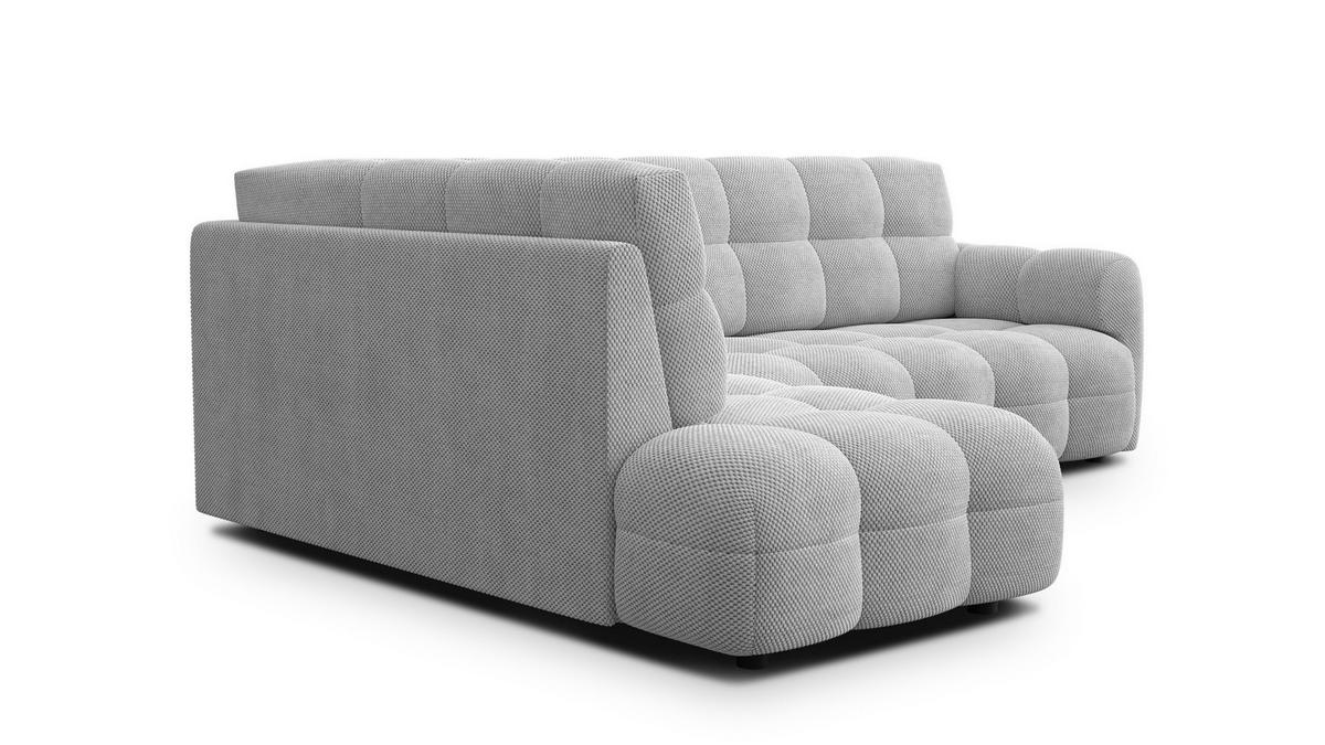 ECKSOFA MELLOW 5-Sitzer, hellgrau - Hellgrau/Schwarz, Holz/Textil (283/191cm) - Wozimo