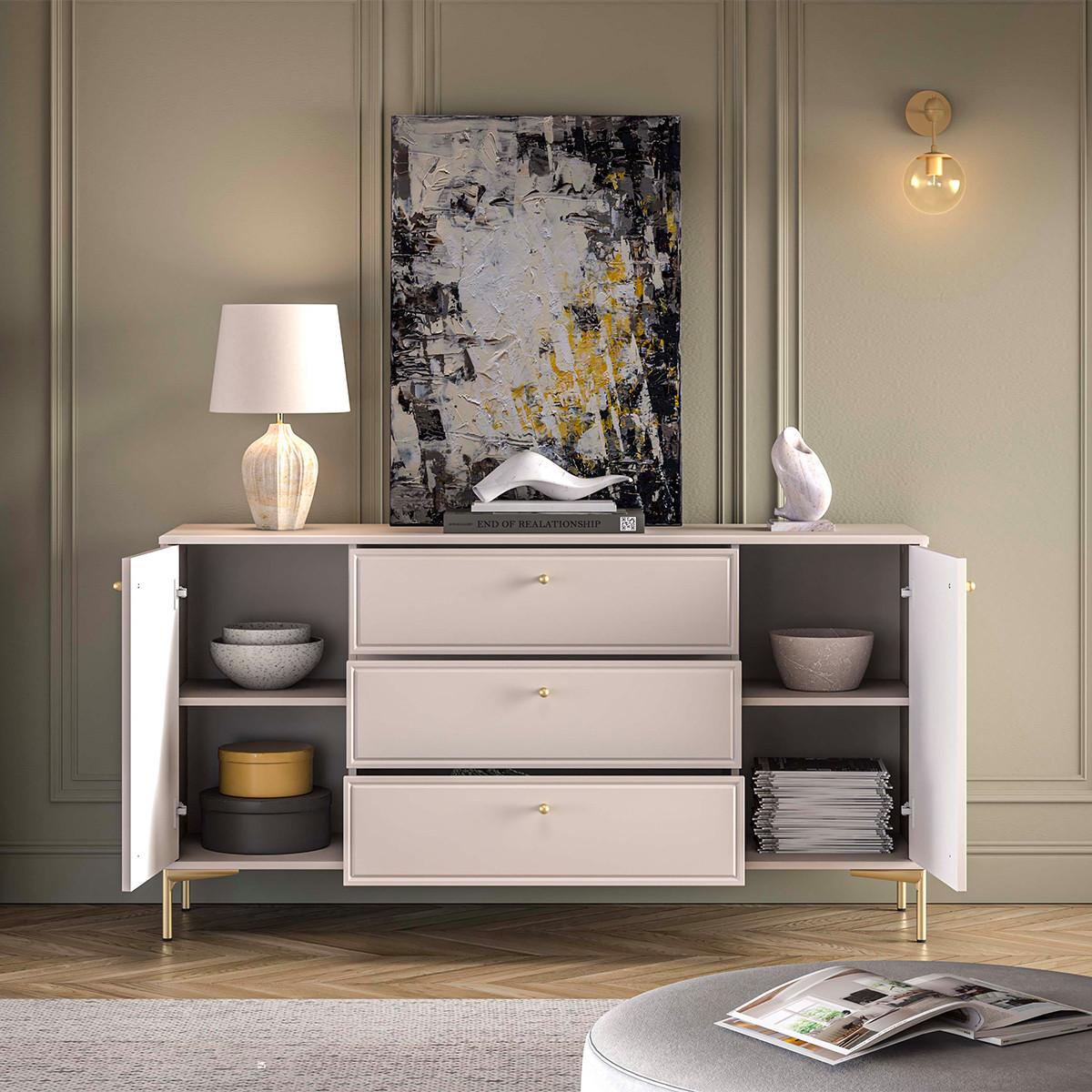 SIDEBOARD Sélène Kaschmir - Beige, Holzwerkstoff (160/85/40cm) - Petits-meubles
