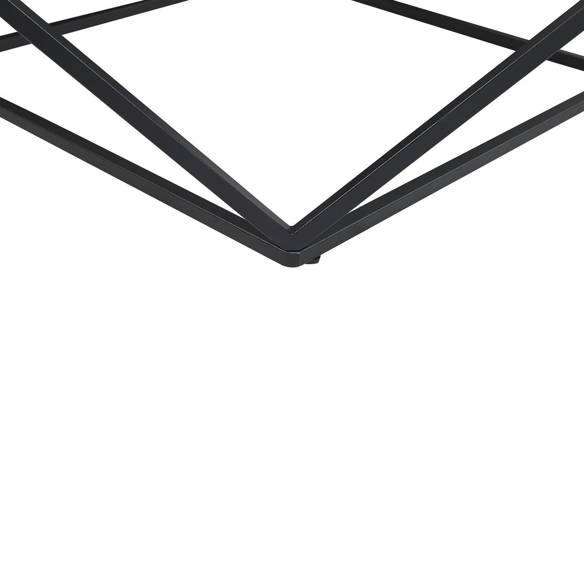 BEISTELLTISCH Marmor Optik beige/schwarz quadratisch 50/50 cm Malibu - Beige/Schwarz, Holzwerkstoff (50/50/50cm) - Beliani