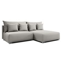 ECKSOFA L Form Ederra Hellgrau 208/190/91 cm – großes Sofa mit Schlaffunktion R - Silberfarben/Hellgrau, Textil/Metall (208/190cm) - AX Living