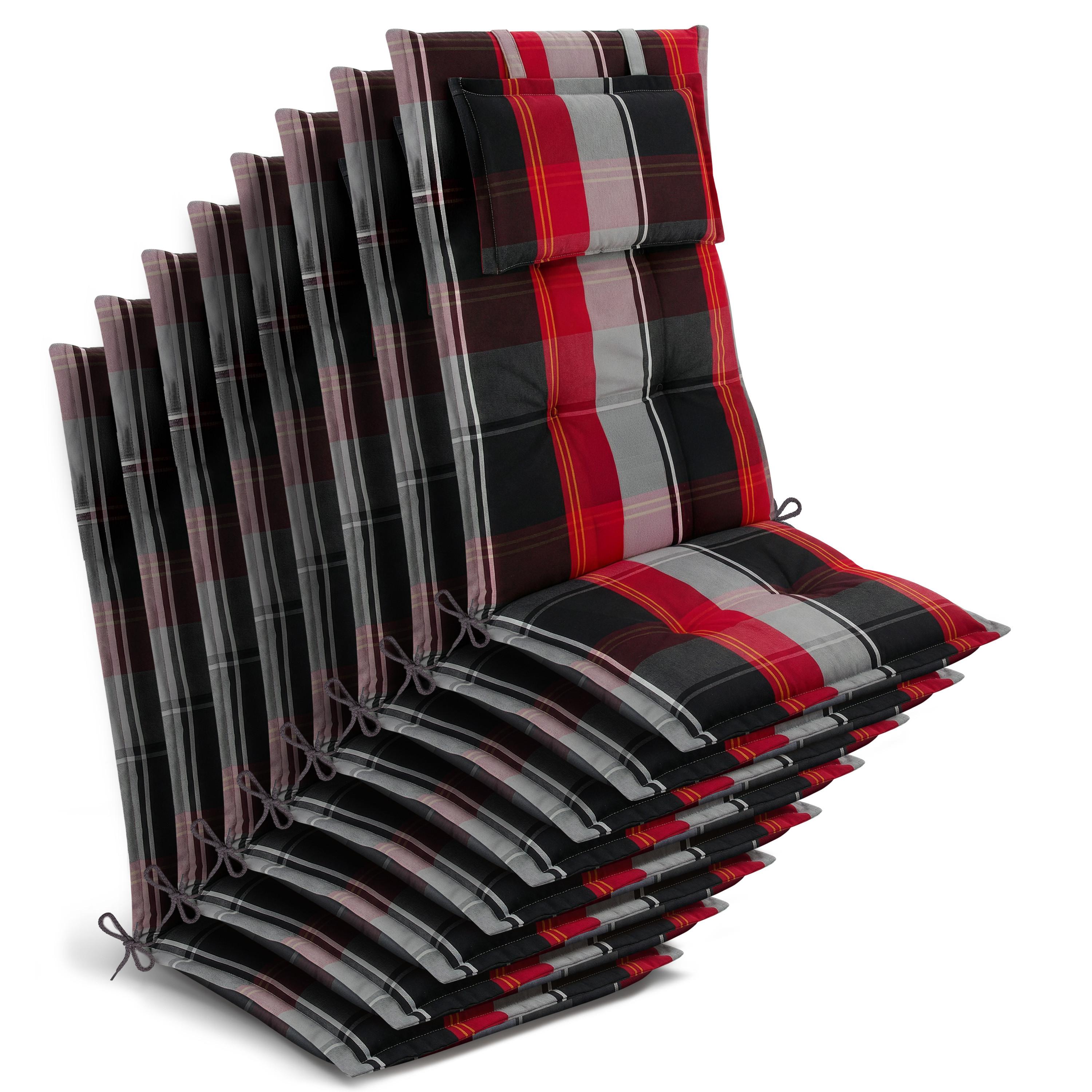 HOCHLEHNER Highlux HL 120x52x7cm Schwarz-Rot-Weiß-Kariert (8tlg) - Schwarz, Textil (52/120cm) - Beautissu 