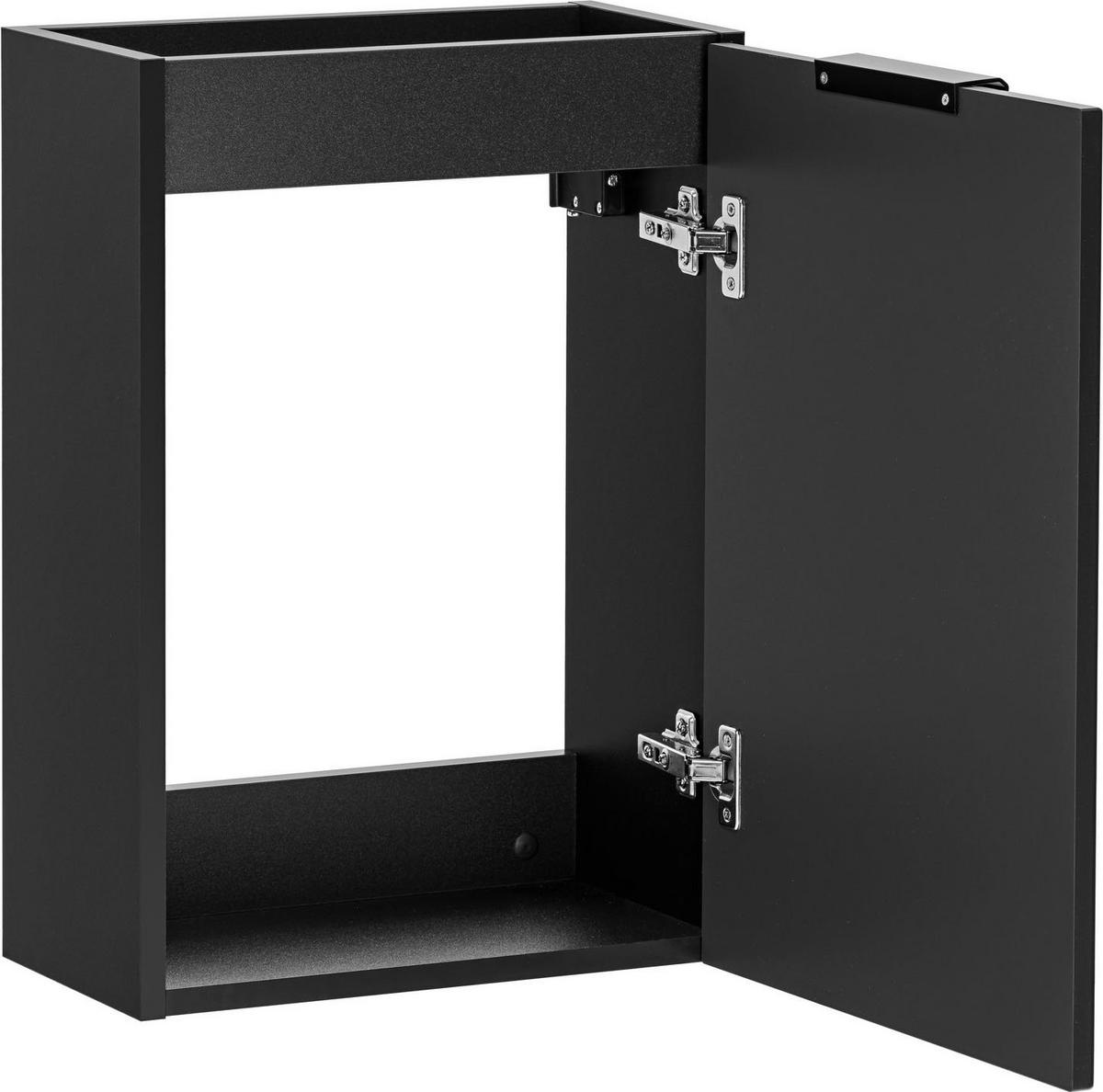 WASCHBECKENUNTERSCHRANK Niva hängend mit Rillenfronten in Schwarz, 40/57/22 cm - Multicolor/Schwarz, Holzwerkstoff/Kunststoff (40/57/22cm) - WFL GROUP