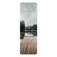 WANDGARDEROBE - Steg am Waldsee 34/105 cm - Grün, Holzwerkstoff (34/105/1.6cm) - Bilderwelten