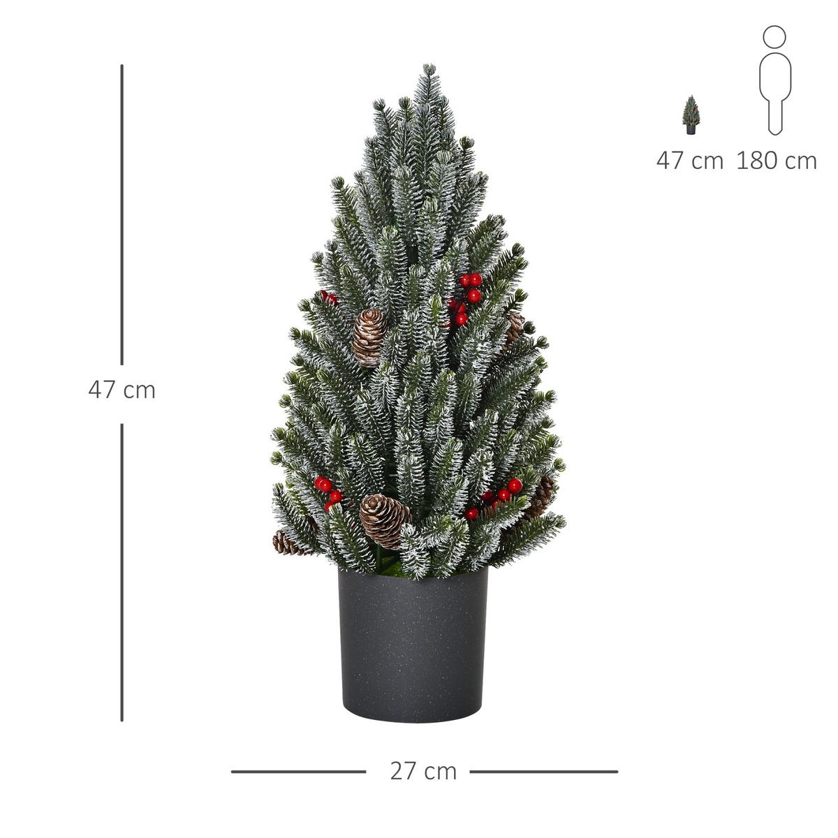 KÜNSTLICHER Weihnachtsbaum Tisch-Christbaum 170 Äste PE Kunststoff Grün - Grün, Kunststoff (47cm) - HOMCOM