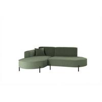 ECKSOFA Valencia Xs - Grün, Holzwerkstoff/Textil (236/165cm) - Fun Möbel