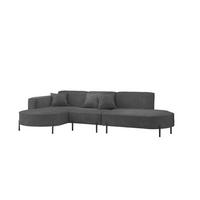 ECKSOFA Valencia - Anthrazit, Holzwerkstoff/Textil (321/165cm) - Fun Möbel
