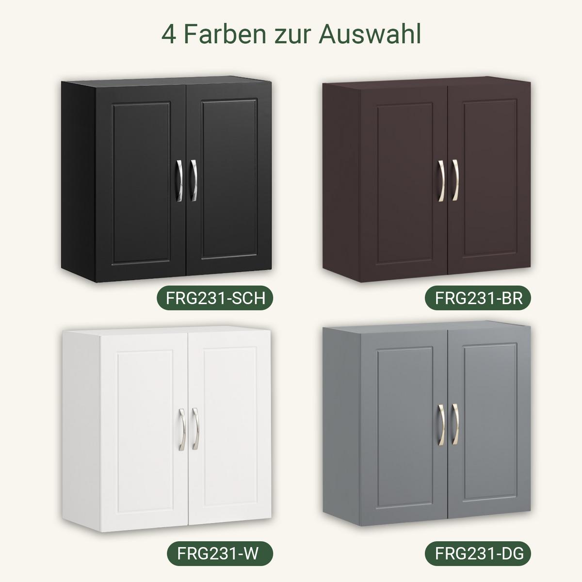 HÄNGESCHRANK mit Verstellbarem Regal, 60x60x30cm, Weiß - Weiß, Holzwerkstoff (60/60/30cm) - SoBuy