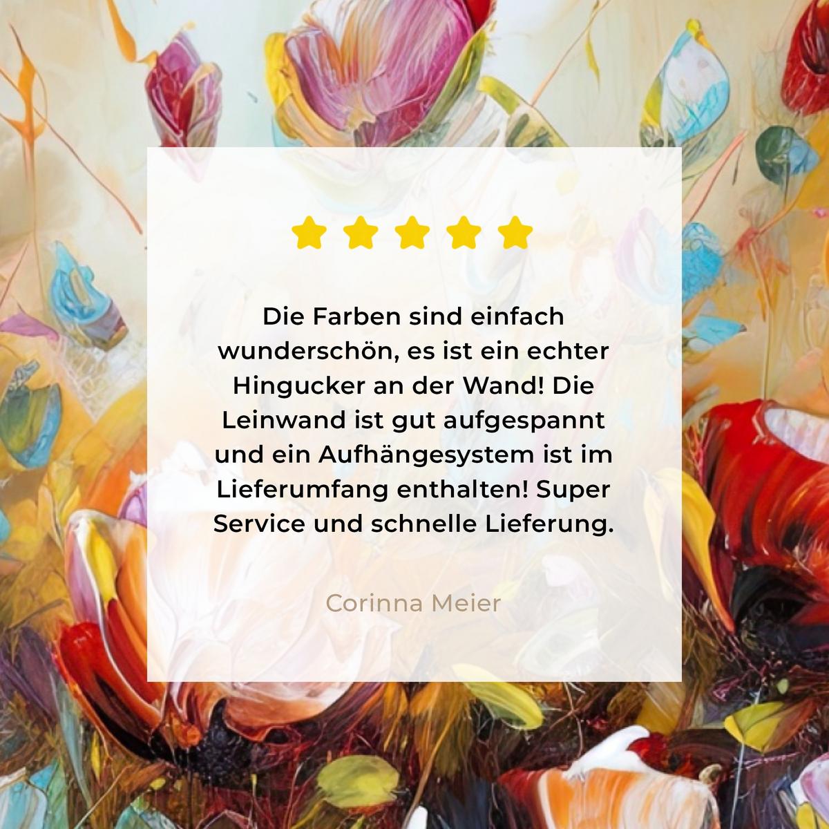 LEINWANDBILD Blumen - Kunst - Natur - Ölgemälde Wandbild 40x30 cm - Multicolor, Textil (40/30cm) - MuchoWow