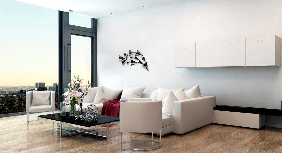 WANDDEKO Silber 126/54 cm - Silberfarben, Metall (3.75/54/5cm) - KUNSTLOFT