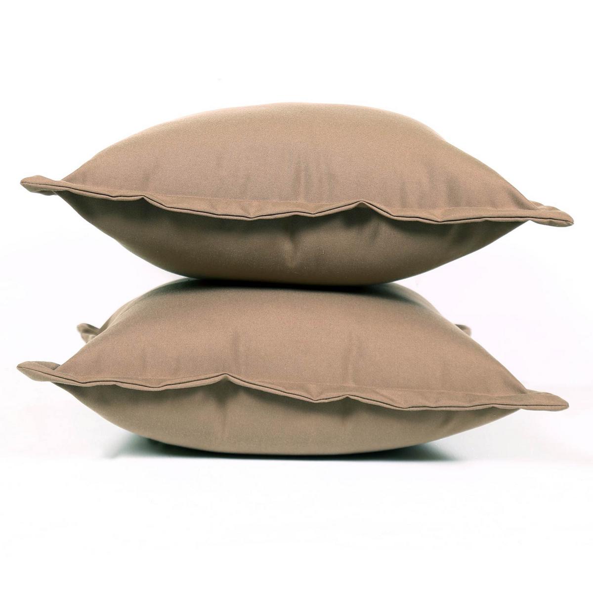 OUTDOOR-KISSEN 2er-Set hellbraun 45/45 cm - Hellbraun, Textil (45/45cm) - Homescapes
