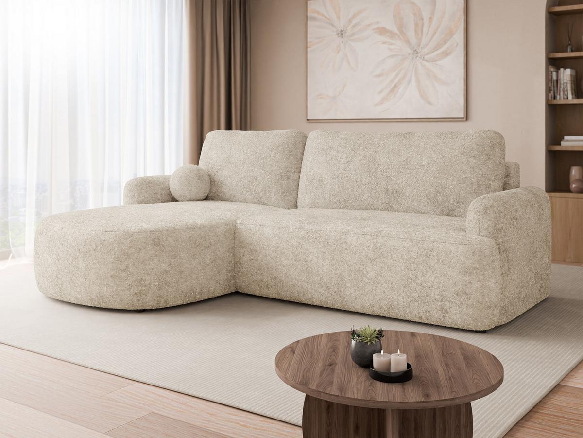 ECKSOFA Loridu, Seite: Links - Beige/Schwarz, Holz/Kunststoff (250/174cm) - MIRJAN24
