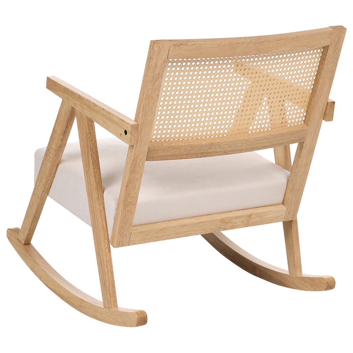 SCHAUKELSESSEL Holz Hellbraun/Hellbeige Rya - Beige/Braun, Textil (65/79/78cm) - Beliani