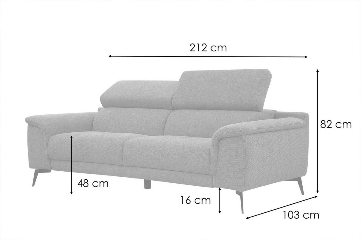 SOFA FIERO 3-Sitzer, dunkelblau - Schwarz/Dunkelblau, Holzwerkstoff/Textil (212/82/103cm) - Wozimo