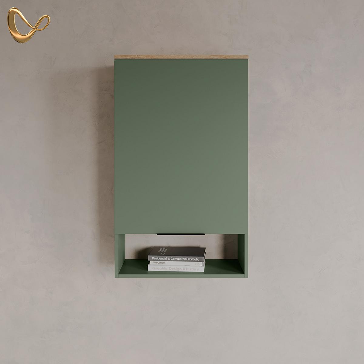 HÄNGESCHRANK Piave Grün 60 x 100 cm mit Tür - Grün, Holzwerkstoff (60/100/30cm) - Livinity®
