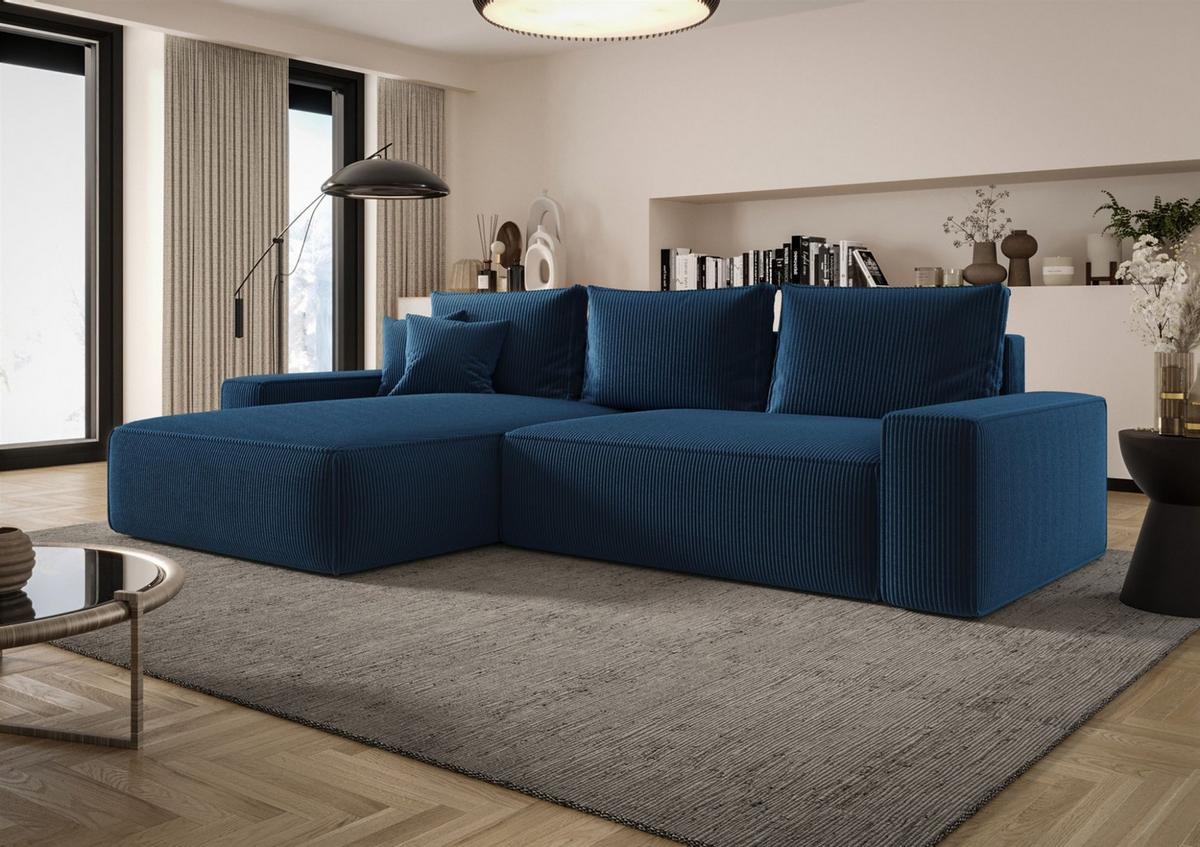 ECKSOFA Walken Mit Schlaffunktion - Blau, Holzwerkstoff/Textil (280/185cm) - Fun Möbel
