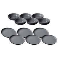 TELLER UND SCHALENSET Jasper schwarz 12er Set - Schwarz, Keramik (2/2/2cm) - Ritzenhoff Breker