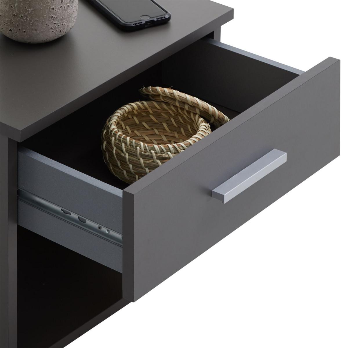 NACHTTISCH MARY 2ER-SET - Schieferfarben, Holzwerkstoff (42/38/30cm) - CARO-Möbel