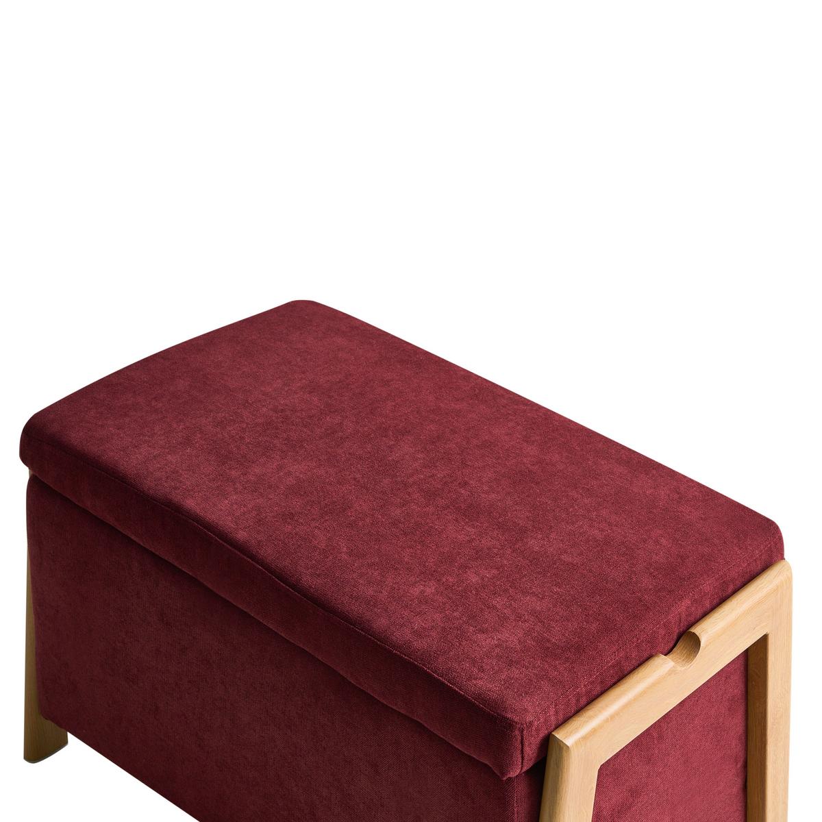POLSTERBANK mit Stauraum Stoff Burgunderrot Edland - Dunkelrot, Textil/Metall (75/44/43cm) - Beliani