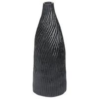 DEKOVASE Terrakotta schwarz Florentia - Schwarz, Stein (50cm) - Beliani