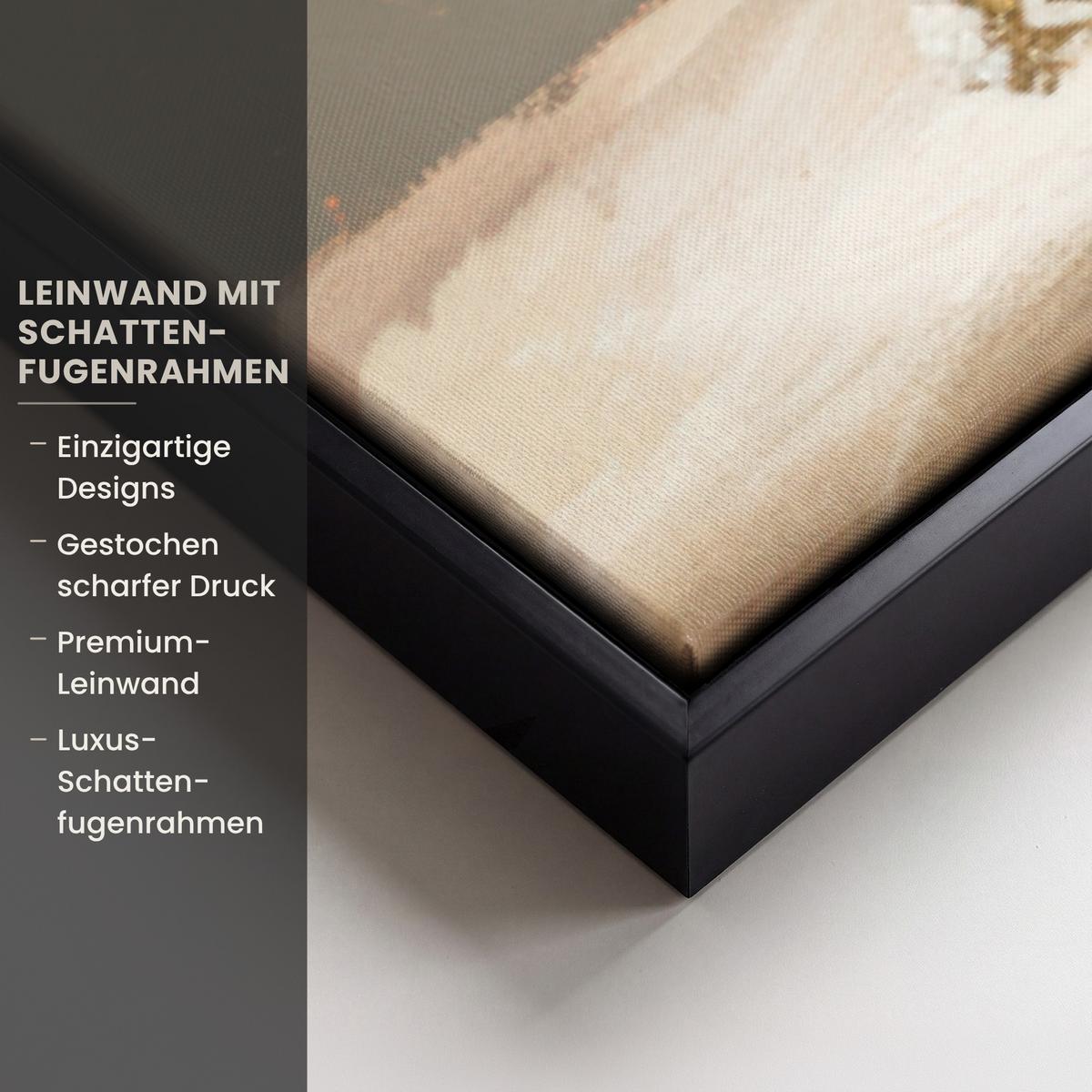 LEINWAND Bilder mit Rahmen - Blumen - Vase - Stilleben - Beige - 120x80 - Creme, Textil (120/80cm) - MuchoWow