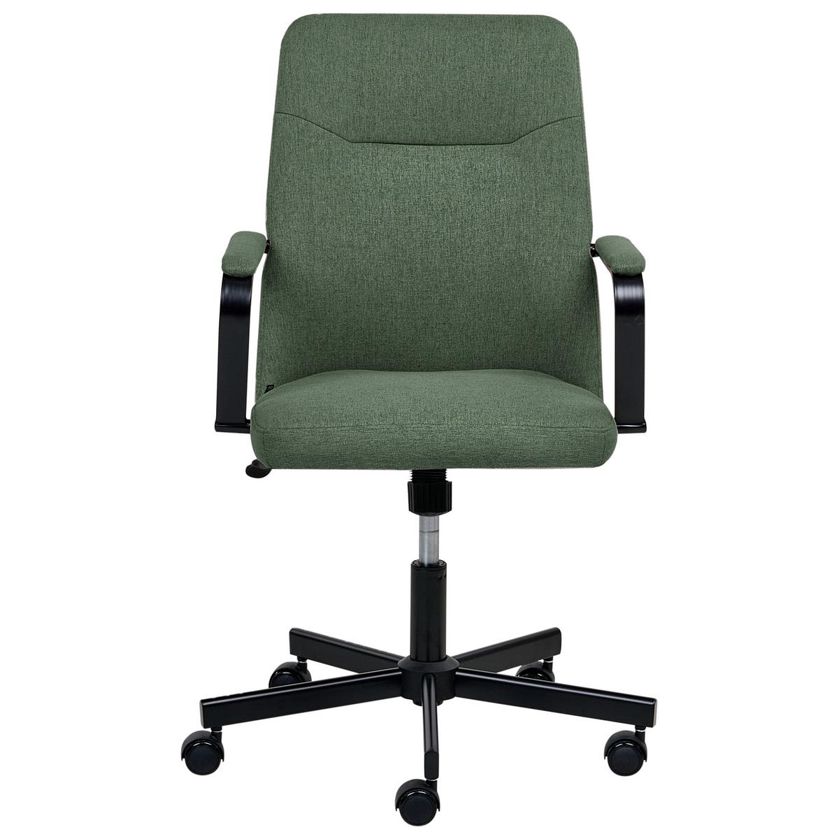 BÜROSTUHL Stoff Dunkelgrün Caroga - Schwarz/Grün, Textil (62/90/62cm) - Beliani