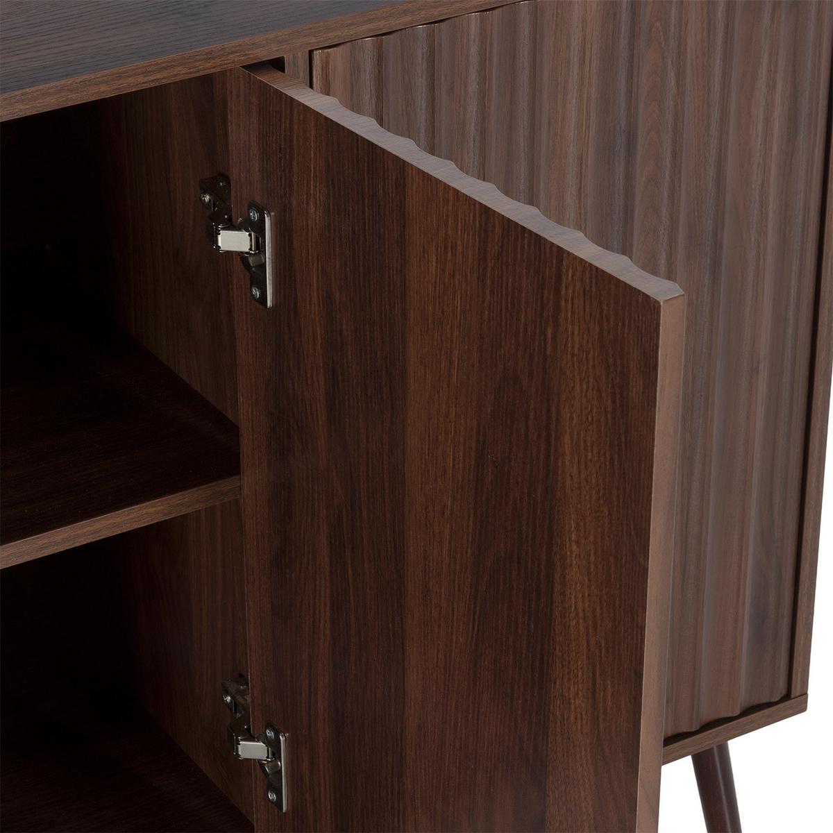 SIDEBOARD Lluvia 3 Türen Walnuss-Effekt - Walnussfarben, Holzwerkstoff (120/76/40cm)
