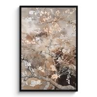 POSTER MIT RAHMENGERAHMTES BILD Mandelblüte - Kunst - Van Gogh - Beige - Abstrakt Bilderleiste 80x120 cm - Braun, Papier (80/120cm) - MuchoWow