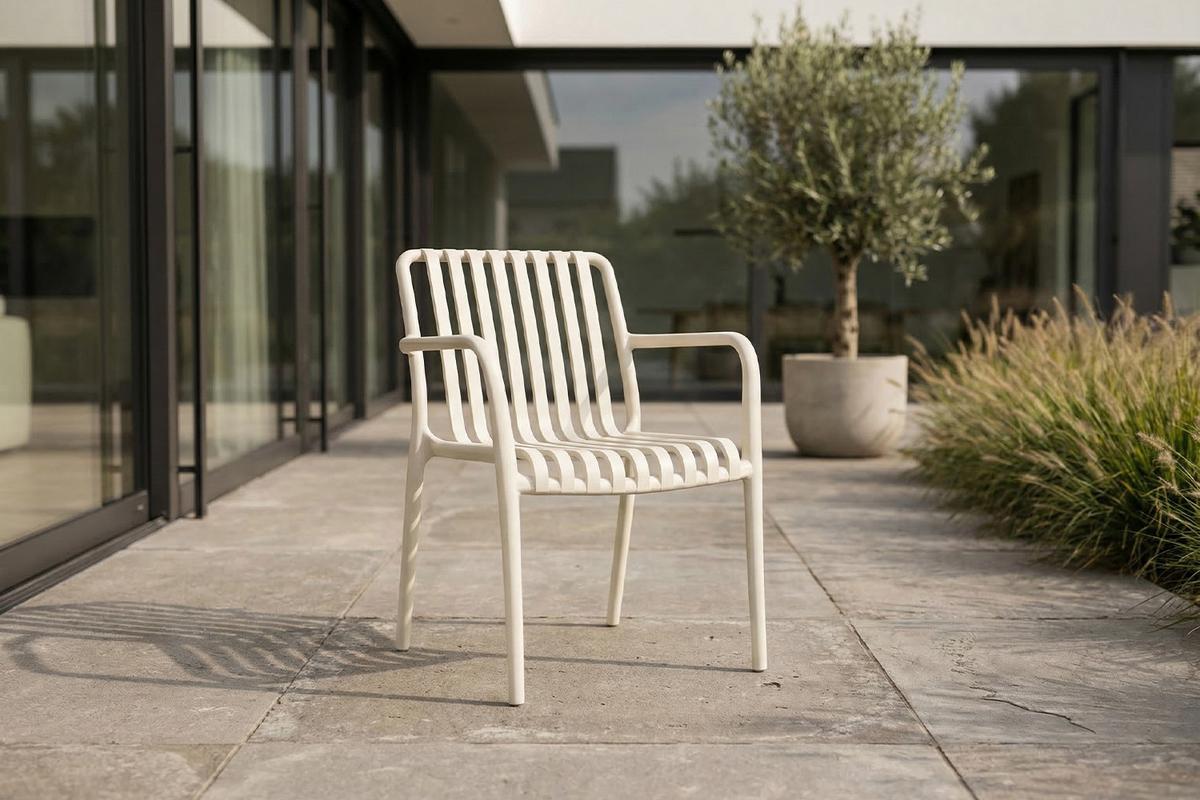 GARTENSTUHL MIAVA Cremeweiß Kunststoff Stapelbar (1er-Set) - Creme, Kunststoff (56/81/57cm) - KAWOLA