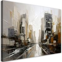 LEINWANDBILD Abstraktion 100x70cm - Beige, Textil (100/70cm) - Feeby