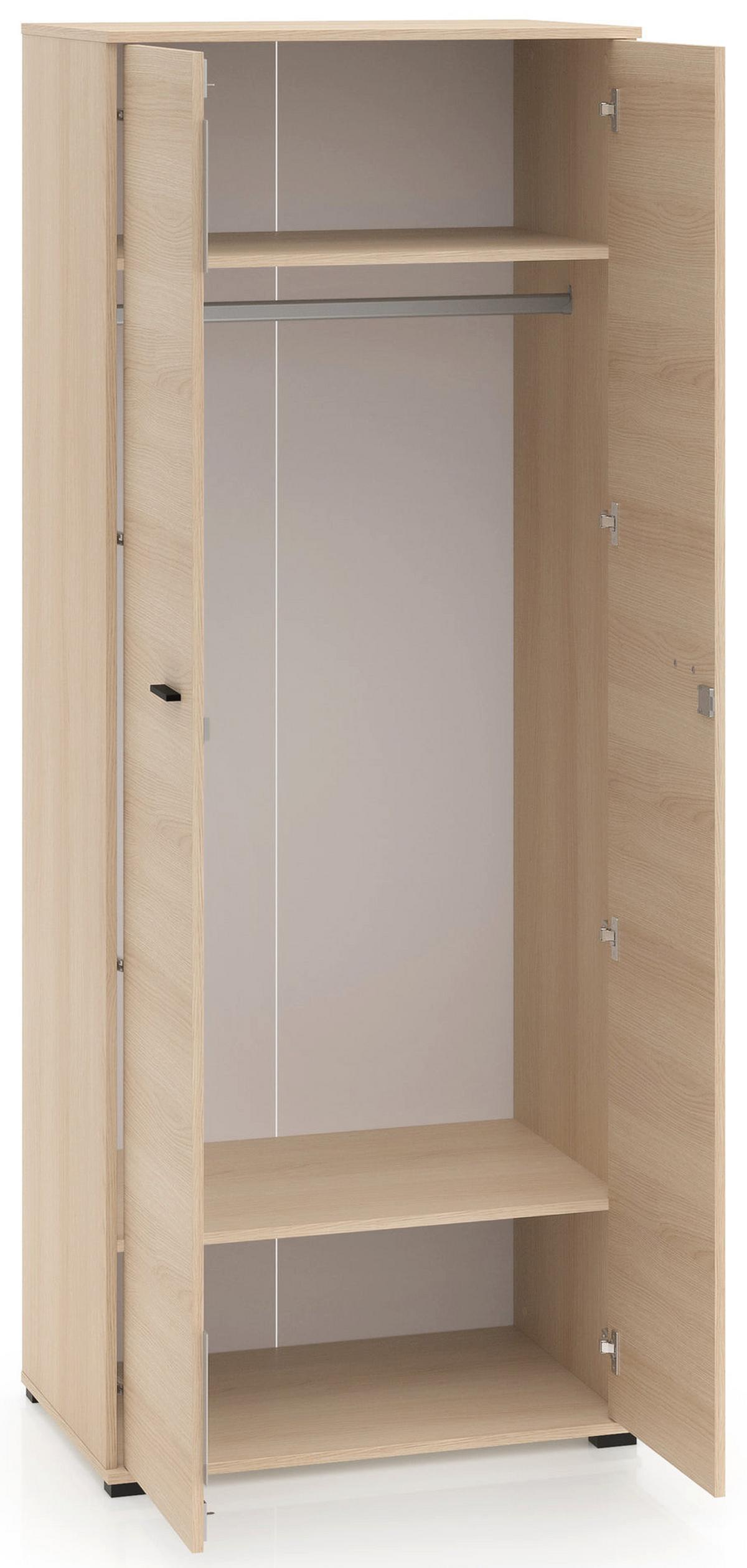 KLEIDERSCHRANK Odelis 2-türig 79 cm - Beige/Schwarz, Holzwerkstoff/Kunststoff (79/203/50.7cm) - Selsey