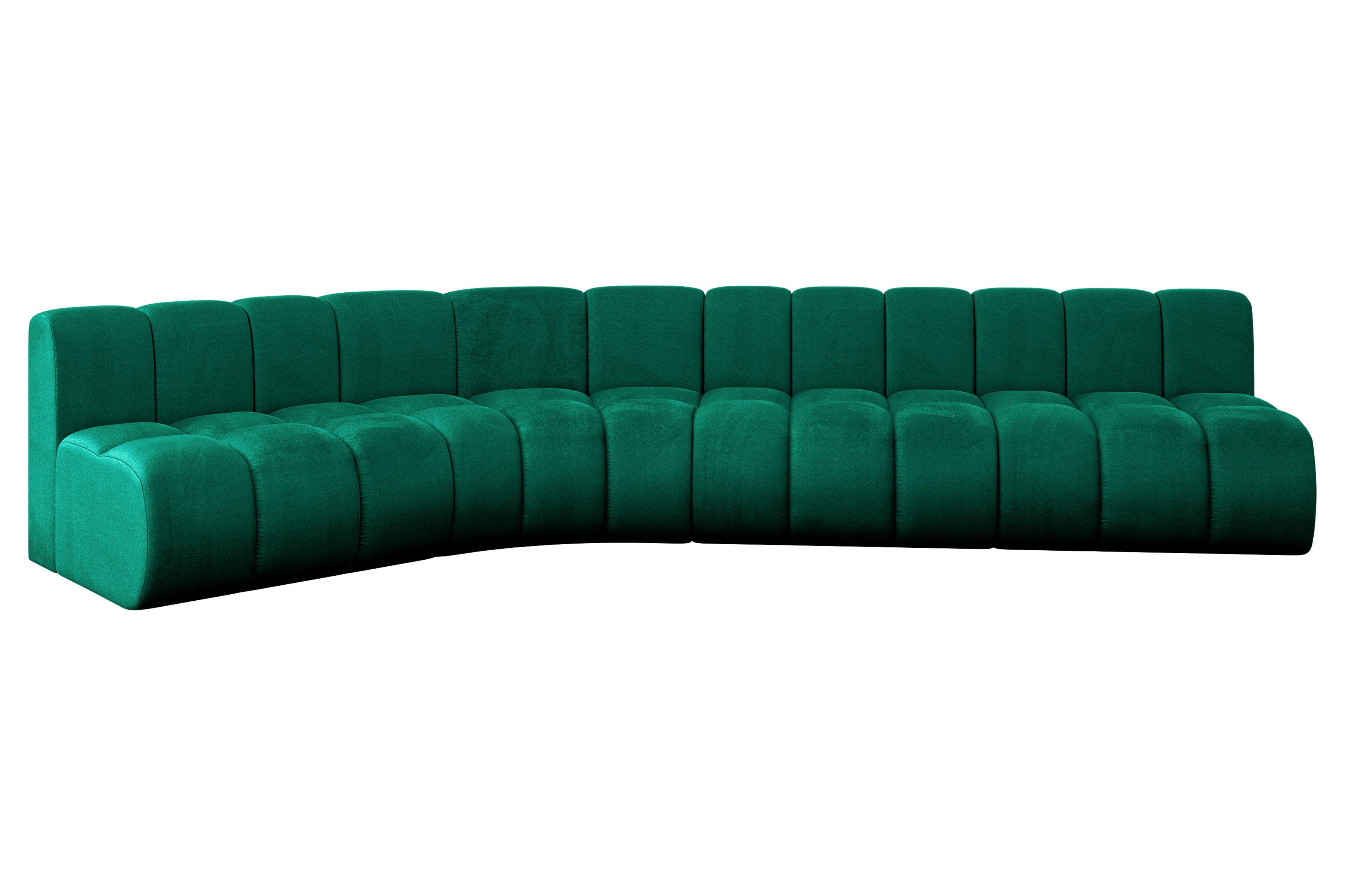 ECKSOFA modulares Sofa Montra-L2 - 381x174x70 cm Grün - Dunkelgrün, Holzwerkstoff/Textil (381/174cm) - ALTDECOR