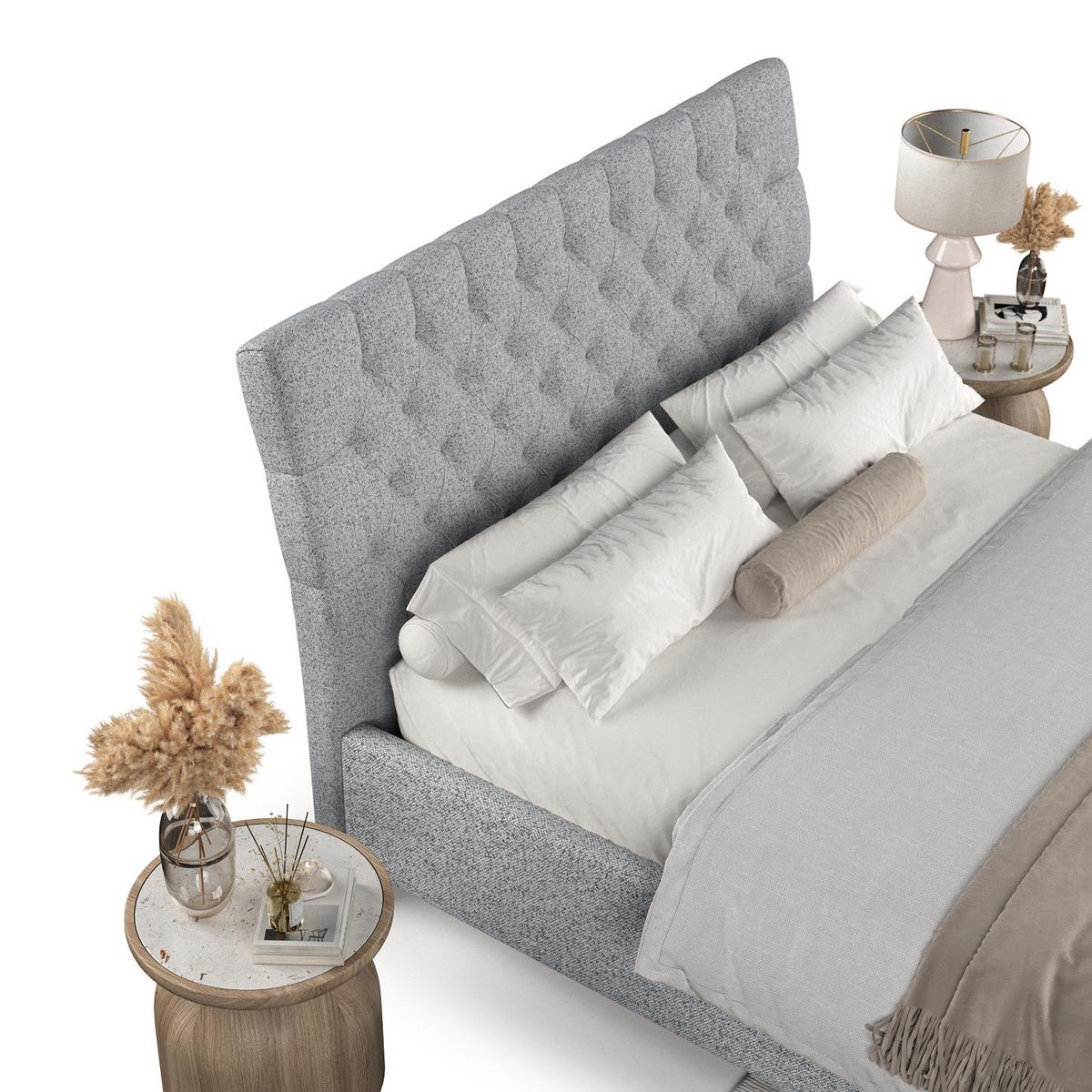 POLSTERBETT Lira 120/200 cm Grau im Riva Stoff - Naturfarben/Grau, Holz/Holzwerkstoff (120/200cm) - AltaBeds
