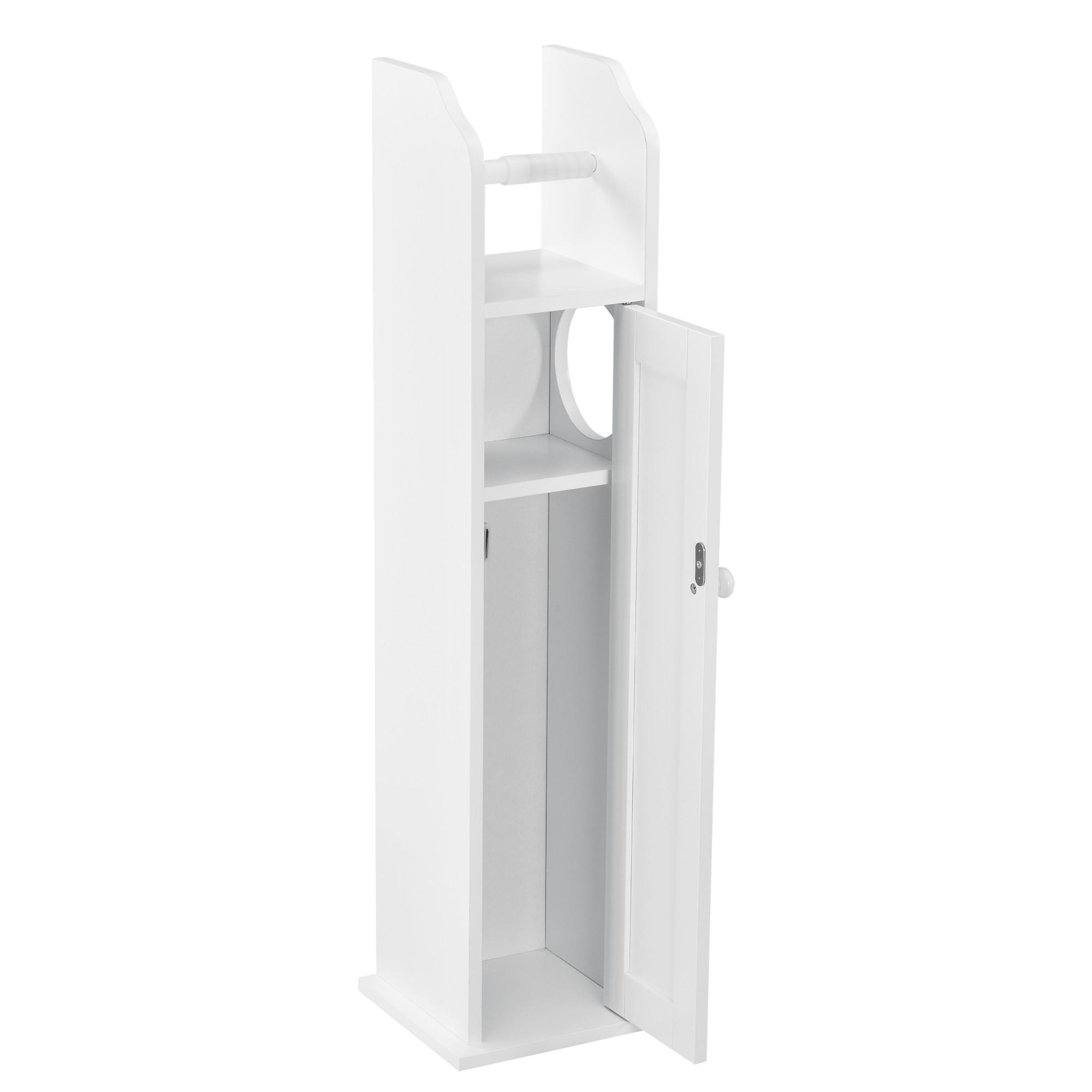 TOILETTENPAPIERHALTER - Weiß, Holzwerkstoff (20/78/18cm) - [en.casa]