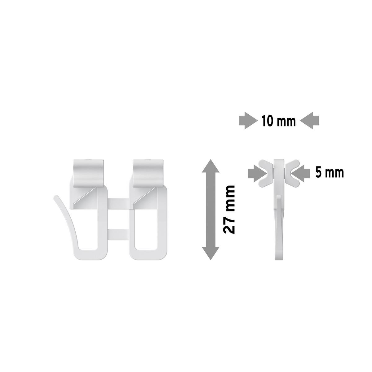SCHLEUDERWAGEN MIT FALTENGLEITER für Innenläufe / Gardinenschienen mit Nutbreite 5,4 bis 6 mm, Packung 4 Stück - Weiß, Kunststoff (2.4/2.7/1cm) - INTERDECO