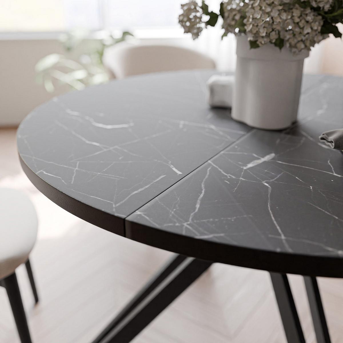 ESSTISCH ausziehbar aus MDF, Schwarz - Schwarz, Holzwerkstoff (100/100/76cm) - Idohome