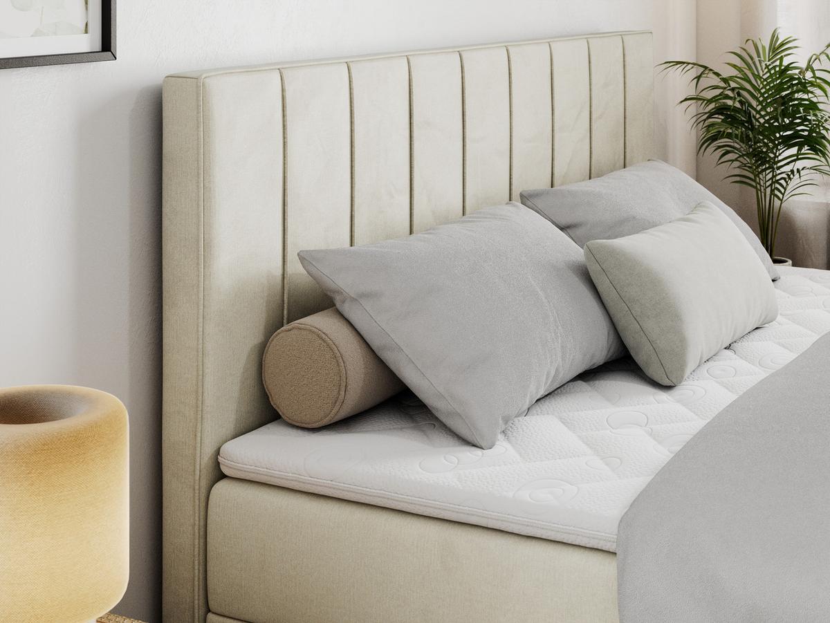 BOXBETT ALLY 120/200 Beige Velvet - H4 - Beige, Holz/Textil (120/200cm) - MKS