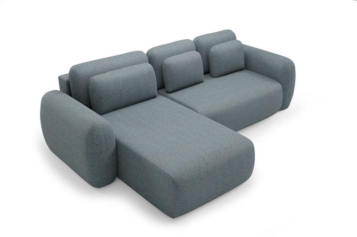 ECKSOFA Gaston Mit Schlaffunktion - Anthrazit, Holzwerkstoff/Textil (304/190cm) - Fun Möbel