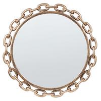 WANDSPIEGEL gold rund 46 cm Yebra - Goldfarben, Kunststoff (46/46/4cm) - Beliani