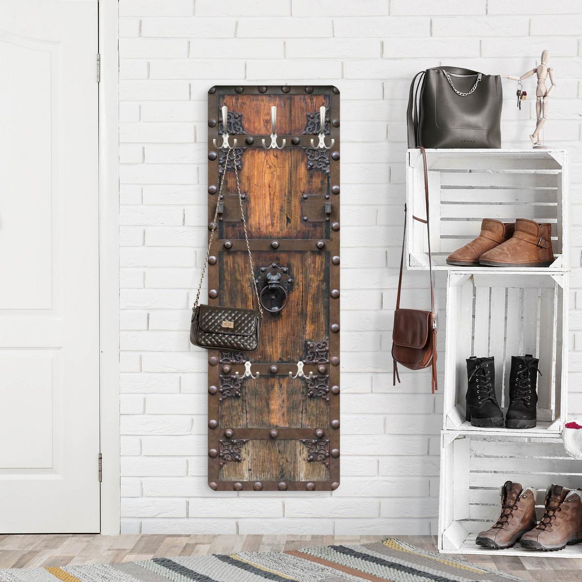 WANDGARDEROBE - Historische Holztür 34/105 cm - Braun, Holzwerkstoff (34/105/1.6cm) - Bilderwelten